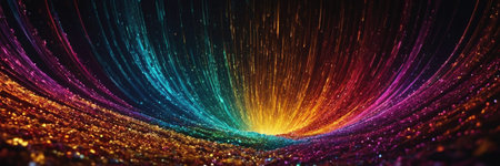 Futuristic technology wave background with glowing particles. 3d rendering