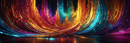 3d illustration of abstract background with colorful bokeh lights.の写真素材