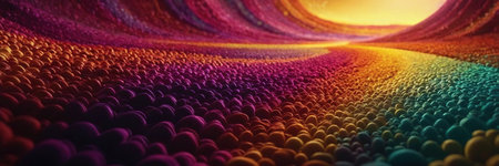 3d rendering of abstract background with blurred waves. 3d illustrationの写真素材