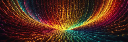 3d rendering of abstract fractal color background. Beautiful multicolor glowing particles.