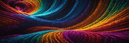 Abstract colorful rainbow wave background. 3d rendering, 3d illustration.