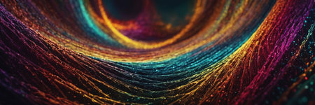 3d rendering of abstract particles in space with depth of field and bokeh