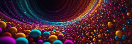 3d rendering of abstract particles in space. Futuristic background design for banner or poster