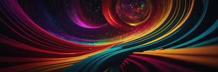 3d rendering of abstract fractal background. Beautiful glowing spiral in space.