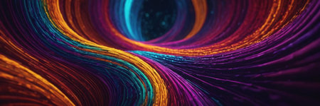 Futuristic technology wave background design with glowing particles. 3d renderingの素材