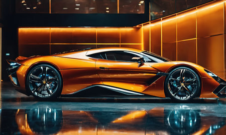 Lamborghini Huracan in the Frankfurt IAA Motor Show in Frankfurt, Germanyの素材