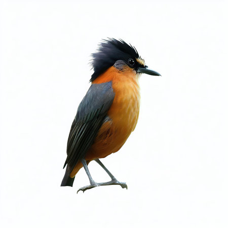 Colorful bird isolated on white background, Banded Kingfisherの素材