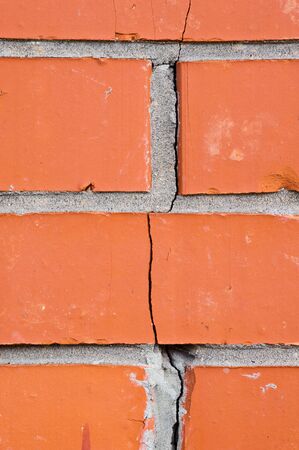 Cracked brick wallの写真素材