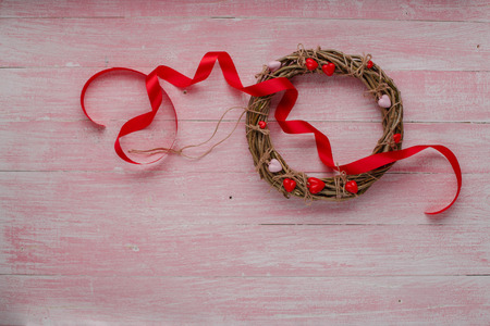 Happy Valentines Day love celebration in a rustic style isolatedの写真素材