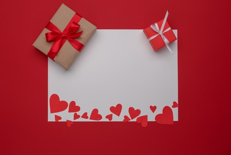 Happy Valentines Day love celebration in a rustic style isolated.の写真素材