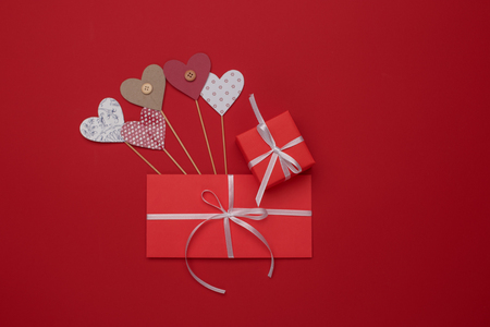 Happy Valentines Day love celebration in a rustic style isolated.の写真素材