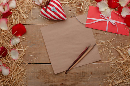 Happy Valentines Day love celebration in a rustic style isolated.