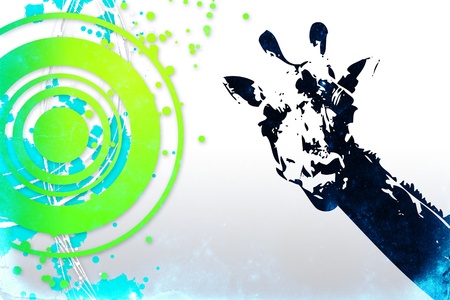 giraffe africa abstraction art idea colorの写真素材