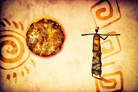 Africa retro vintage artの写真素材