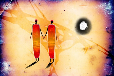 Africa retro vintage artの写真素材