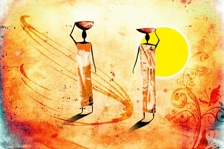 Africa retro vintage artの写真素材