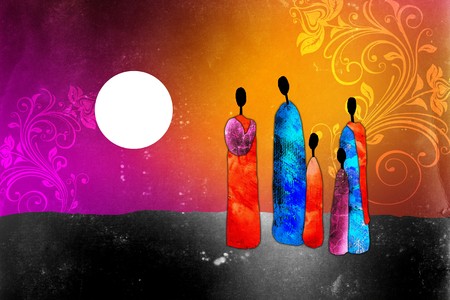 Africa retro vintage artの写真素材