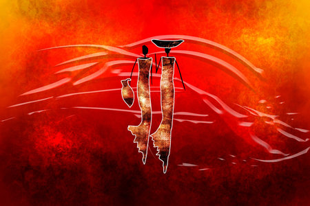 Africa retro vintage artの写真素材