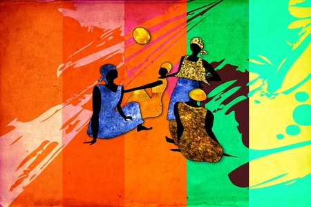 Africa retro vintage artの写真素材