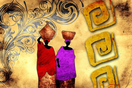 Africa retro vintage artの写真素材