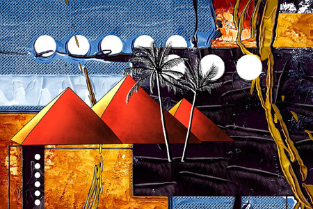 Africa retro vintage artの写真素材