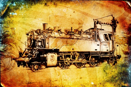 old steam locomotive engine retro vintageの写真素材