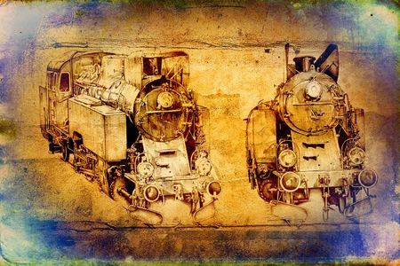 old steam locomotive engine retro vintageの写真素材