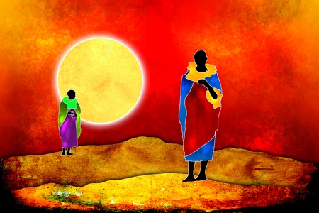 Africa retro vintage styleの写真素材