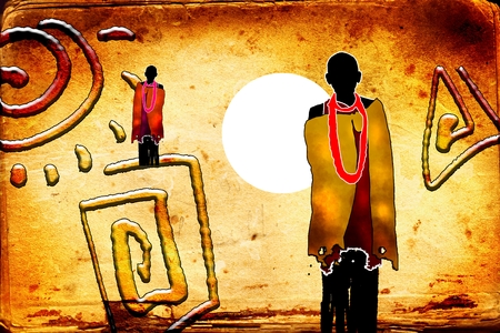 Africa retro vintage styleの写真素材