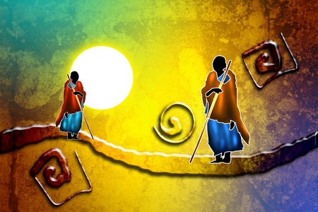 Africa retro vintage styleの写真素材