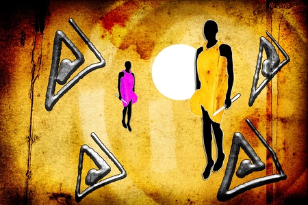 Africa retro vintage styleの写真素材
