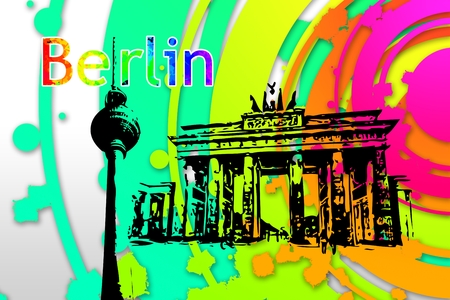 Berlin art design illustrationの写真素材
