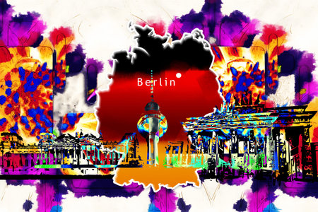 Berlin art design illustrationの写真素材