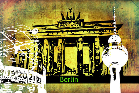 Berlin art design illustrationの写真素材