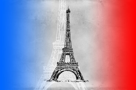 Paris art design illustrationの写真素材