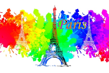 Paris art design illustrationの写真素材