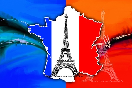 Paris art design illustrationの写真素材