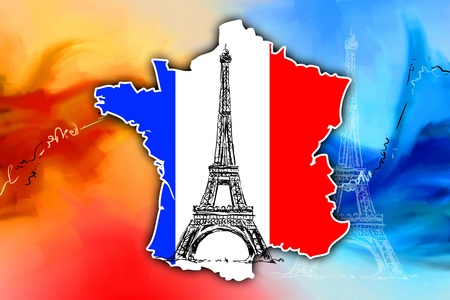 Paris art design illustrationの写真素材