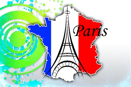 Paris art design illustrationの写真素材