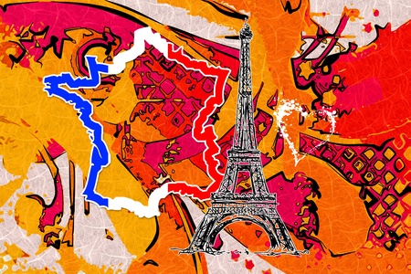 Paris art design illustrationの写真素材