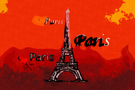 Paris art design illustrationの写真素材
