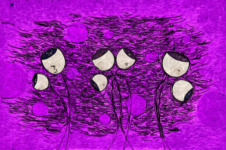 Abstract flower oil paintingの写真素材