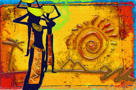 African ethnic motive retro vintageの写真素材