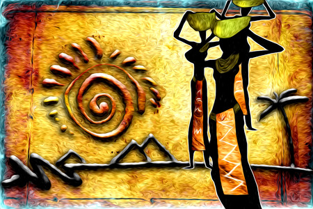 African ethnic retro vintageの写真素材