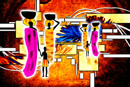 African ethnic retro vintageの写真素材