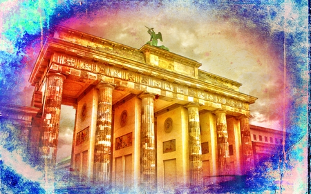 Berlin city, Germany, vintage, retro, oldの写真素材