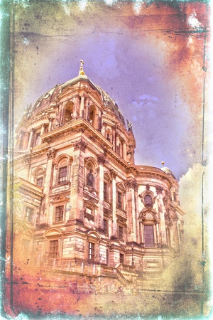 Berlin city, Germany, vintage, retro, oldの写真素材