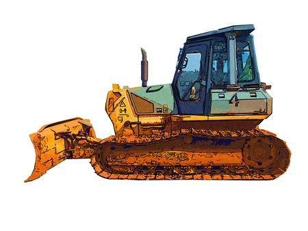 Bulldozer illustrationの写真素材