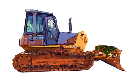 Bulldozer illustrationの写真素材