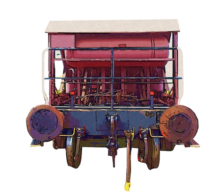 The railway carriage art illustrationの写真素材